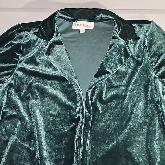 Pink Rose x Dry Goods Evergreen Velour Long Sleeves Cardigan Jacket XS NWT - Picture 8 of 16
